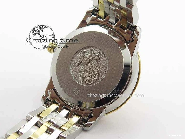 0111 De Ville 27mm SS YG Ladies MK 1:1 Best Edition White MOP Dial On SS Bracelet Ronda Quartz Sophisticated 8192